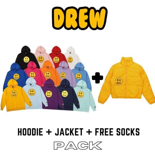 Drew Best Sellers Pack: Hoodie (A32) + Jacket (A146) + FREE Socks